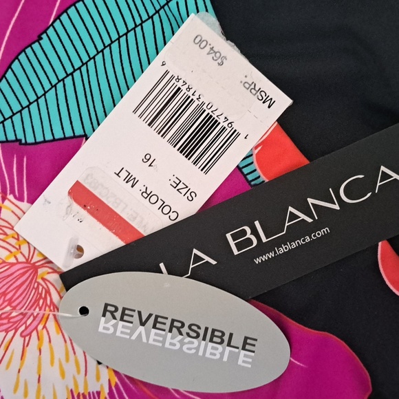 La Blanca IN FULL BLOOM FLORAL MULTI Reversible Hipster Bikini Bottom - Picture 6 of 10